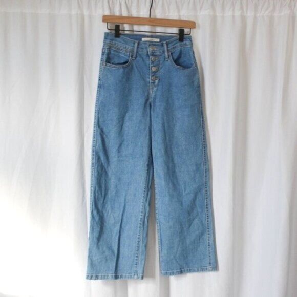 NWOT Levi’s Mile High Crop Wide Leg Jeans in Light Wash 25 - Picture 4 of 8